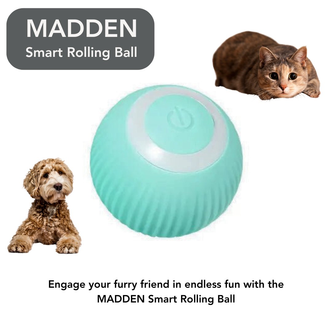 MADDEN Smart Rolling Ball: Interactive Pet Toy! - Cool Gear Pro