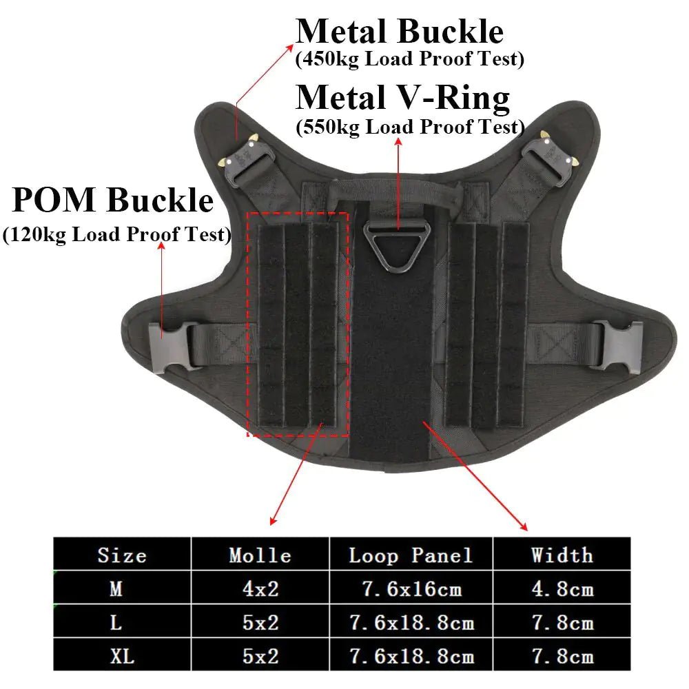 Metal Buckle Tactical Dog Harness - Cool Gear Pro