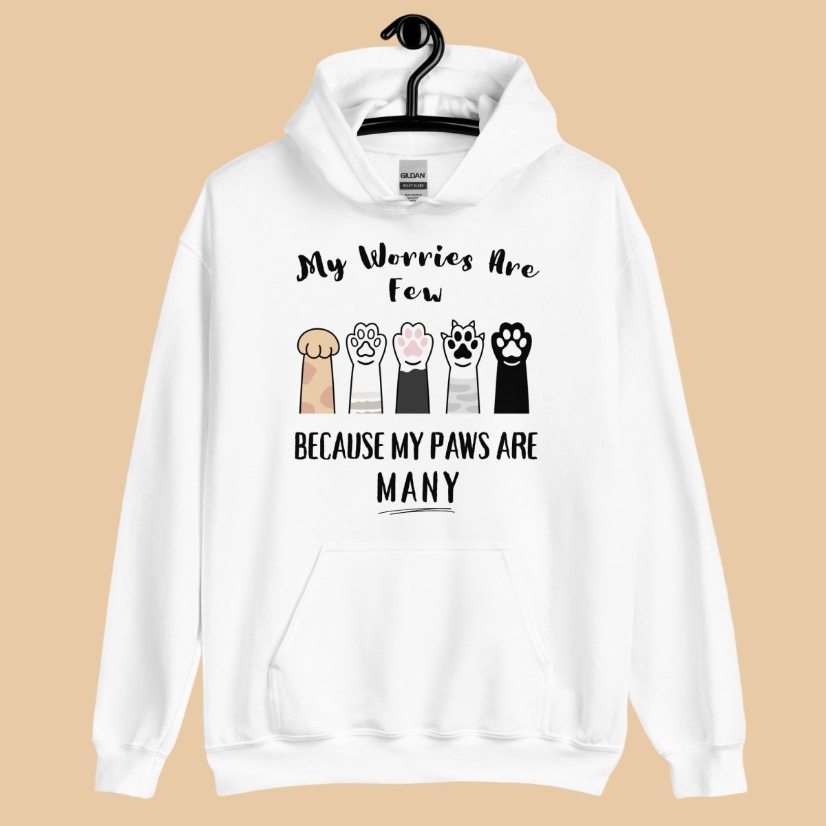 Worries Few Paws Many Hoodie - Cool Gear Pro